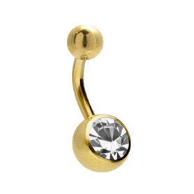 Joyería piercing estéril BANANE Ombligo en Titanio PVD Oro