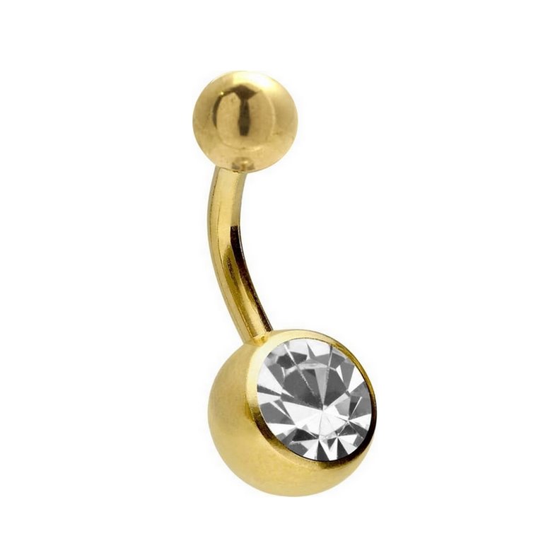 Joyería piercing estéril BANANE Ombligo en Titanio PVD Oro