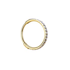 Piercing Anneau Clicker adornado con strass en Titanio PVD Oro