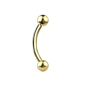 BARBELLS joyería piercing curva estéril en Titanio PVD Oro