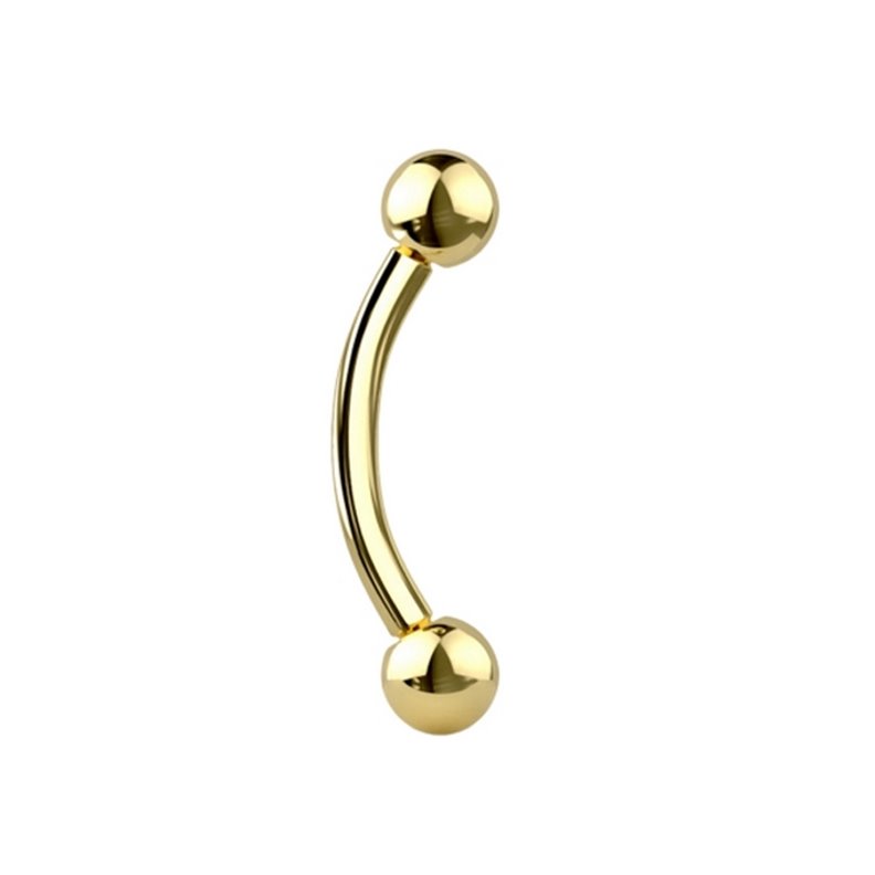 BARBELLS joyería piercing curva estéril en Titanio PVD Oro