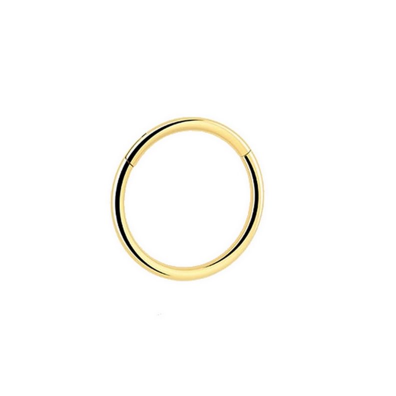 Bisagra estéril para piercing RING de titanio PVD Oro