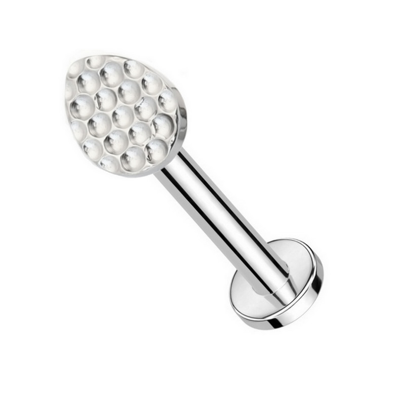 Piercing Labret en forme de goutte motif Alvéolé en Titane Piercing Labret en forme de goutte motif Alvéolé en Titane
