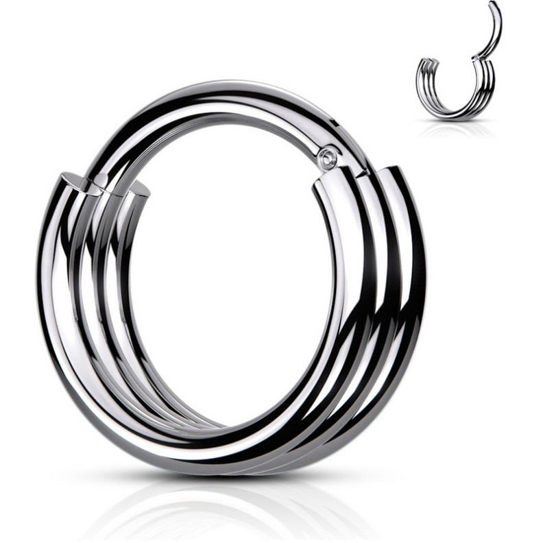 Piercing Anneau Clicker effet triplé en Titane Piercing Anneau Clicker effet triplé en Titane