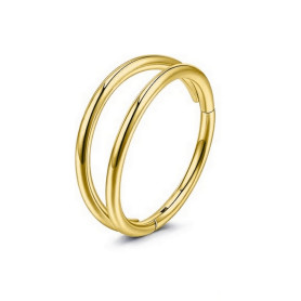 Piercing Anneau Clicker double évasé en Titane PVD Gold
