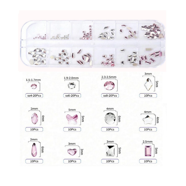 Lot Strass Dentaire - Fantaisie Pastel Pink / Cristal Lot Strass Dentaire - Fantaisie Pastel Pink / Cristal
