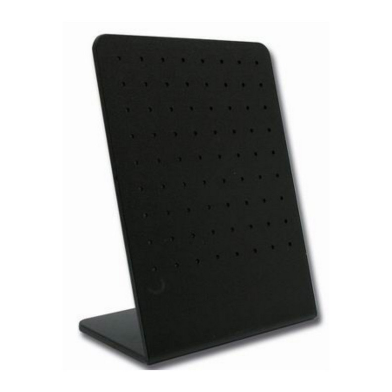 Présentoir à Piercings Noir en Acrylique avec support incliné - 72 trous Présentoir à Piercings Noir en Acrylique avec support incliné - 72 trous
