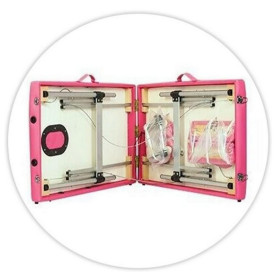 Table tatouage pliante rose