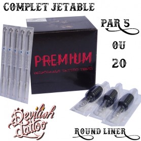 Set completo desechable tubo + agujas - Liner redondo - Set de 5 o 20