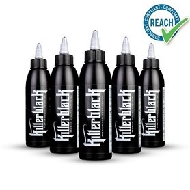 KILLERBLACK TINTA PARA TATUAJE TATTOO INK - Kit de 5 tonos 150ml