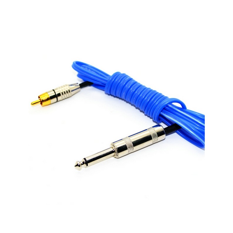 1.80m clip cord RCA standard azul para maquinas de tatuaje