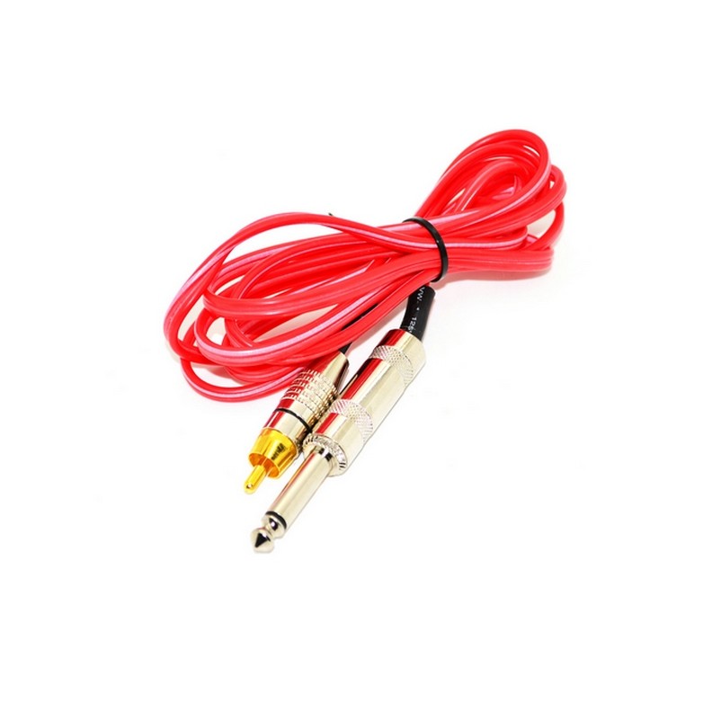 1.80m clip cord RCA standard rojo para maquina de tatuar