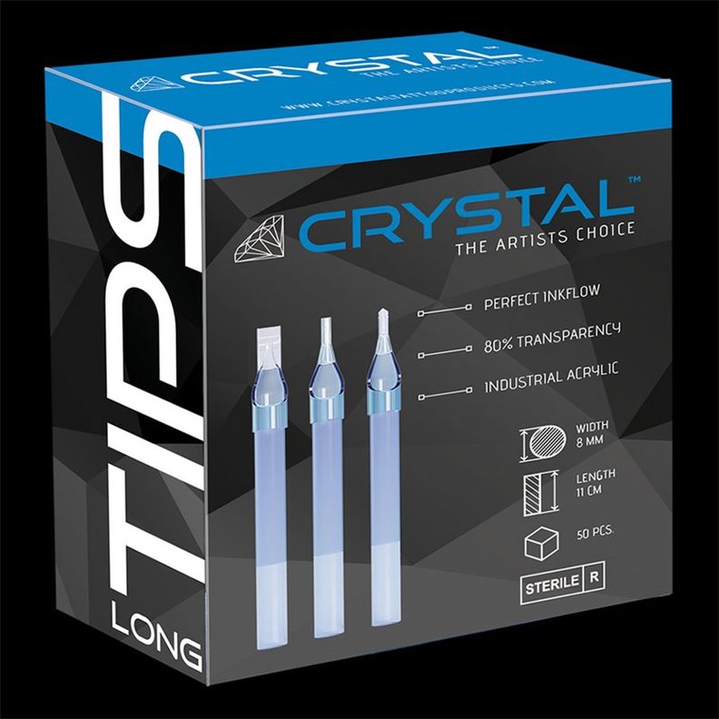 CRYSTAL Boquillas desechables largas por 50