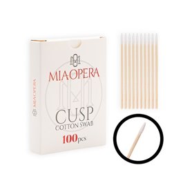 Bastoncillos de madera con punta fina de algodón - MiaOpera 100 uds