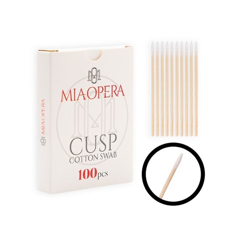 Bastoncillos de madera con punta fina de algodón - MiaOpera 100 uds