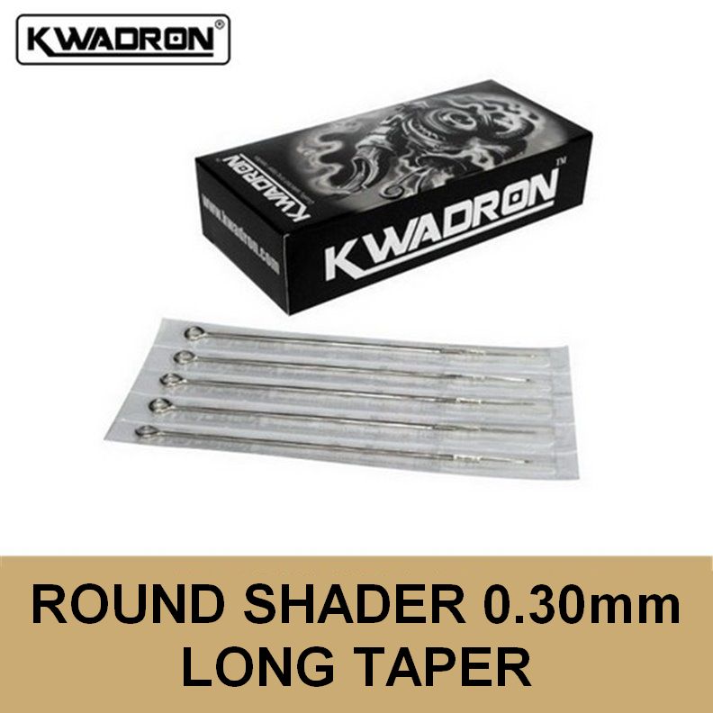 KWADRON Agujas Shader Redondas 0,30mm Long Taper - Por 50