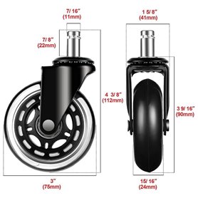 Ruedas silenciosas para taburete