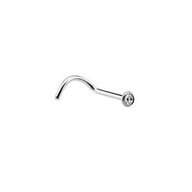 Piercing joya nariz curva con strass cristal titanio