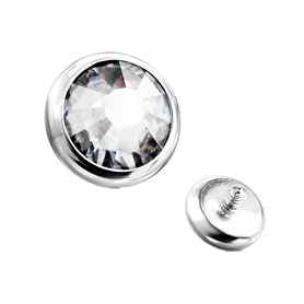 Joyas Piercing con disco de cristal de titanio