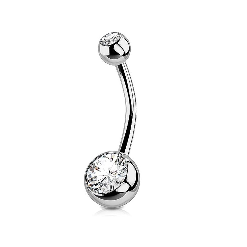 Joyas piercing ombligo doble strass 6 mm