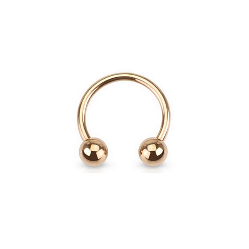 Barbells circular piercing joyería Oro rosa 316L