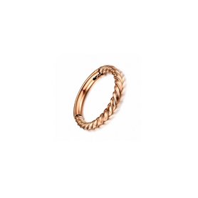 Piercing Joyería Anillo Segmento Twisted Clip Oro Rosa 316L