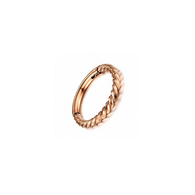 Piercing Joyería Anillo Segmento Twisted Clip Oro Rosa 316L