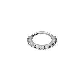 Joyería piercing Anillo Segmento Clip con circonitas